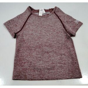 Victoria's Secret PINK SEAMLESS WORKOUT CROP TOP T SHIRT CREW Small NWT‎ Maroon